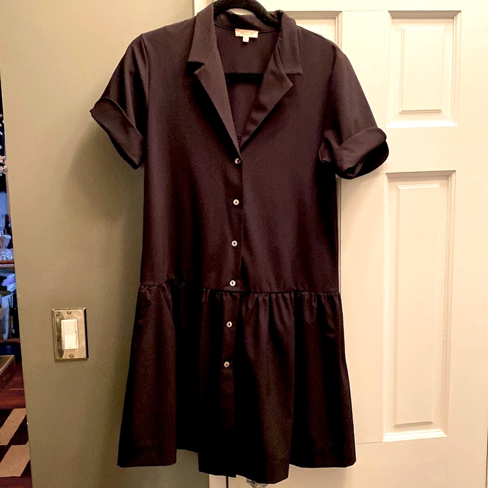 Black button down dress